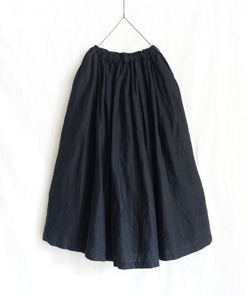 シャトルAntiquités noir Linen Gather Skir LIMITED COLLECTION 】Antiquités noir 800406 L
