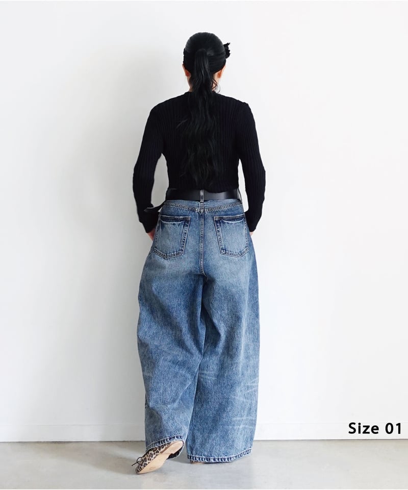 ゴーシュ バーズアイ デニム ワイドパンツ です(´◡` )♩ ゴーシュ バーズアイデニム ワイドパンツ