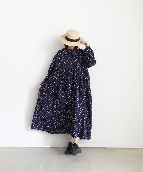 i c h i  251028  DOTS Tiered Dress / 2 COLORS