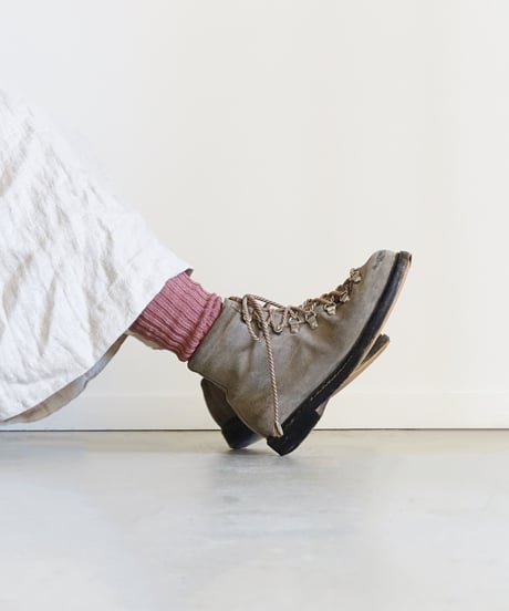LOITER L019 Linen Color Rib Socks / 3 COLORS : SMOKE PINK・ORANGE・PURPLE