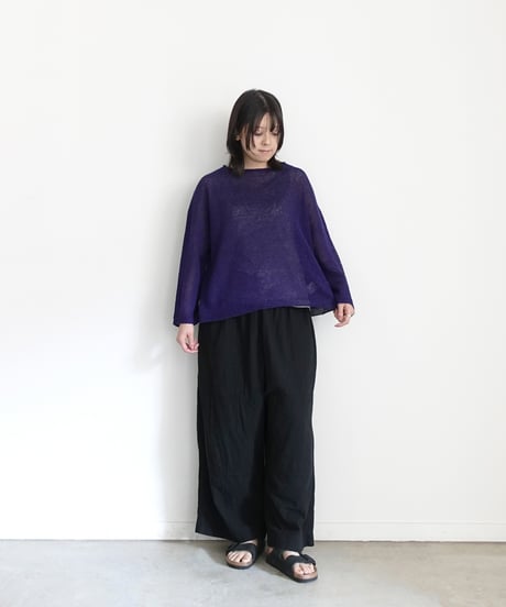 ichiAntiquités 1100960 Cotton Linen Wholegarment Knit Pullover / 3 COLORS