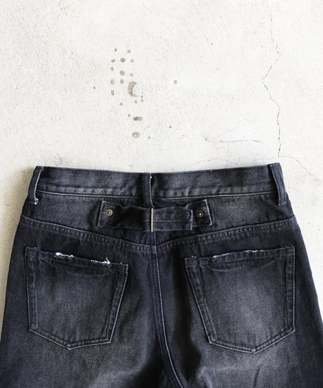 i c h i  241230 Denim Sarrouel Pants / D : BLACK・2 SIZE