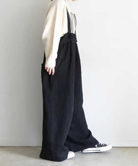 【 ONLINE LIMITED 】i c h i  250122  Linen Salopette / 2 COLORS