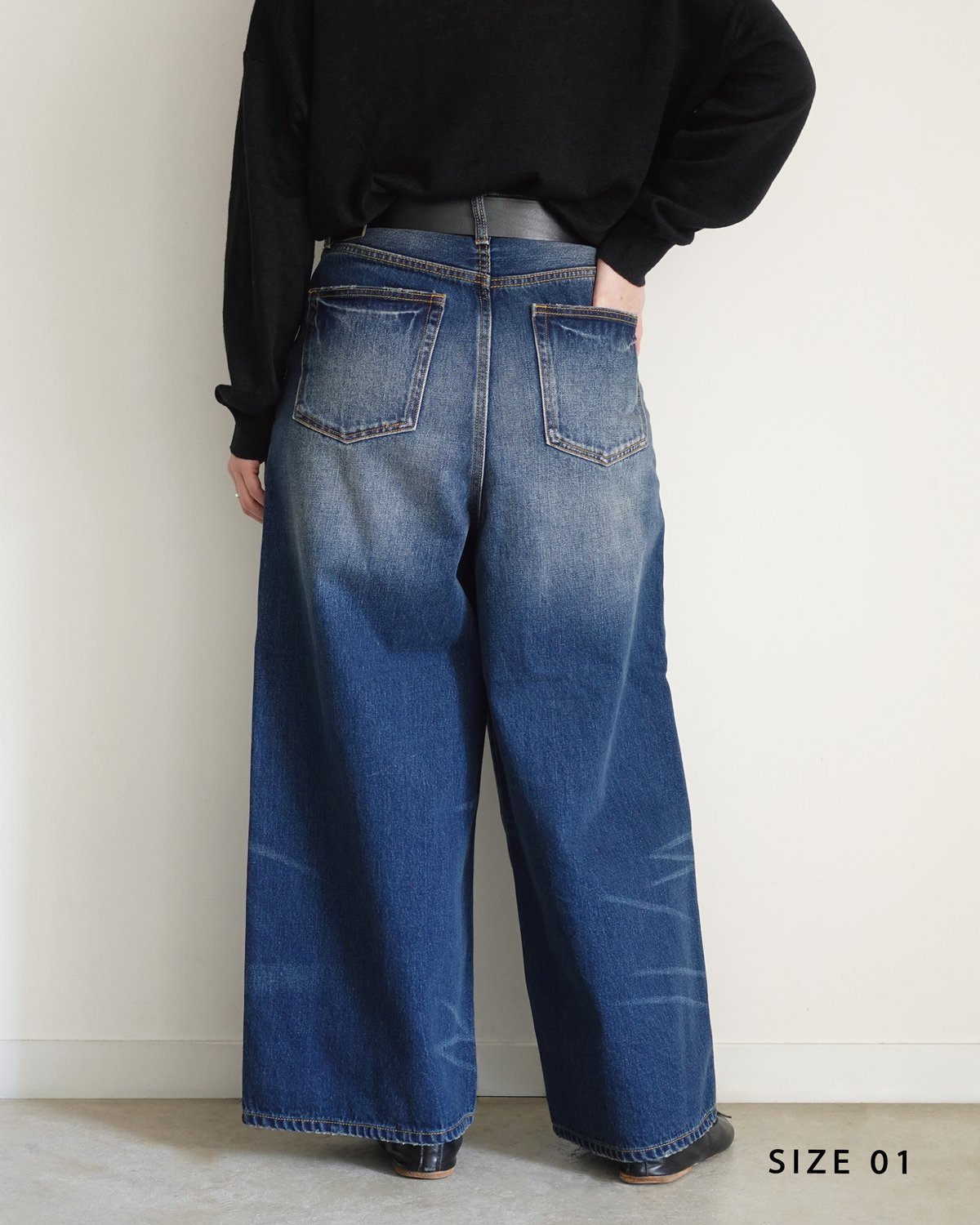 専用ページ i c h i 230430 DENIM Wide Pants / B : DARK・2