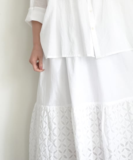ichiAntiquités 1100939 INDIA Reverse Applique Cotton Skirt / 2 COLORS