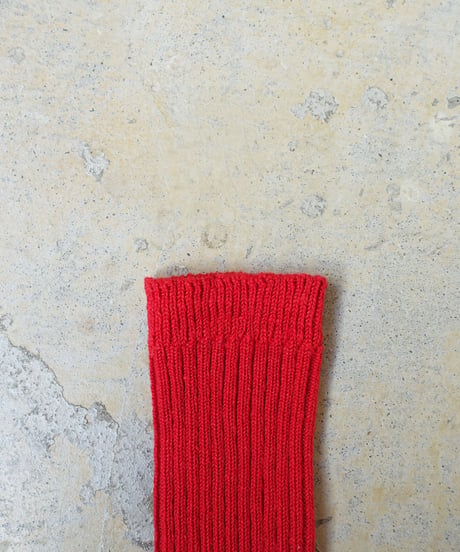 LOITER L019 Linen Color Rib Socks / 3 COLORS : WHITE・YELLOW・RED