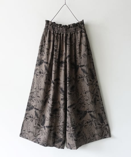 ichiAntiquités 1101125 Rayon Linen Botanical Print Relax Pants / 2 COLORS