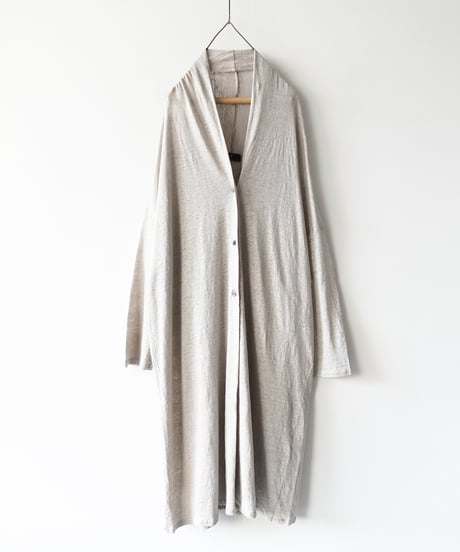 【 LIMITED COLLECTION 】Antiquités noir  801209 Linen Long Robe Cardigan / A : NATURAL