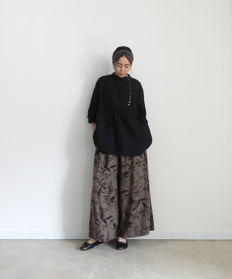 ichiAntiquités 1101125 Rayon Linen Botanical Print Relax Pants / 2 COLORS