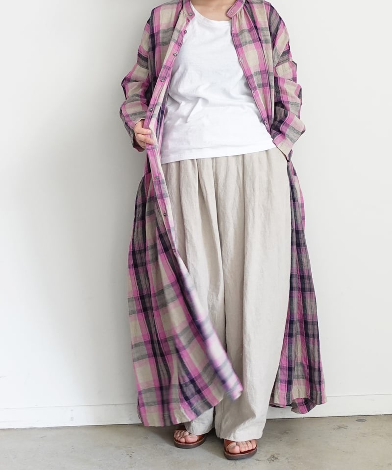 ichiAntiquités 1000916 Linen Cotton Check Shirt