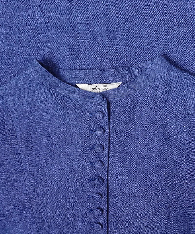ichiAntiquités 1100314 INDIGO Linen Band Collar