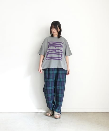 i c h i  251057  "MERCI!" Pigment Over T Shirt / 2 COLORS