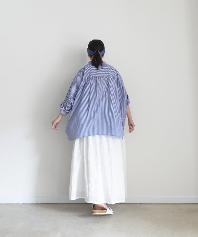 i c h i 251217 Cotton Gather Skirt / A : WHIT