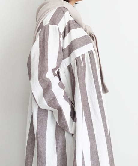 i c h i 251035 Cotton Linen Border Dress / 2 COLORS