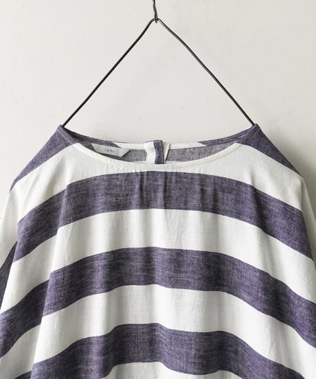 i c h i 251035 Cotton Linen Border Dress / 2 COLORS