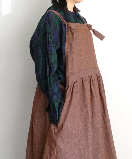 ichiAntiquités 1100934 Linen Cotton Denim Apron Dress / 2 COLORS