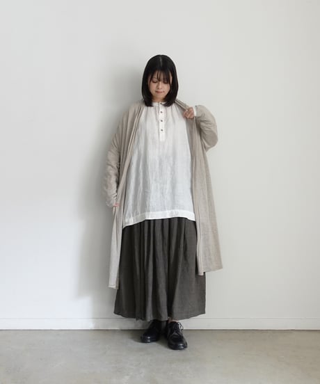 【 LIMITED COLLECTION 】Antiquités noir  801209 Linen Long Robe Cardigan / A : NATURAL