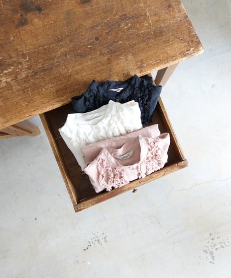 ichiAntiquités 1100929  Linen Frill Blouse / 3 COLORS