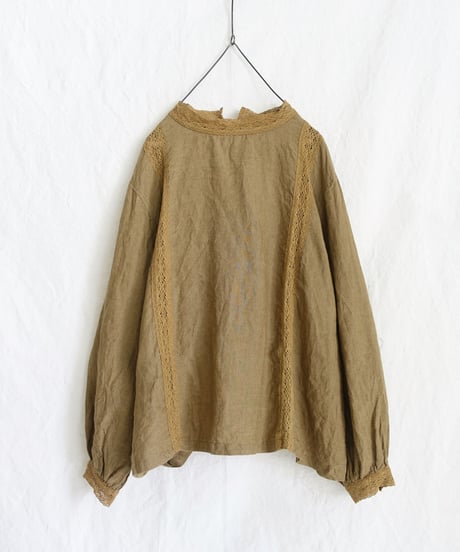 【 LIMITED COLLECTION 】Antiquités noir  800401  Linen Lace Blouse / 2 COLORS