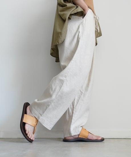 i c h i 251041 Linen Cotton Herringbone Relax Pants / 2 COLORS