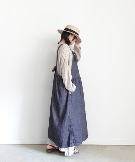 ichiAntiquités 1100934 Linen Cotton Denim Apron Dress / 2 COLORS