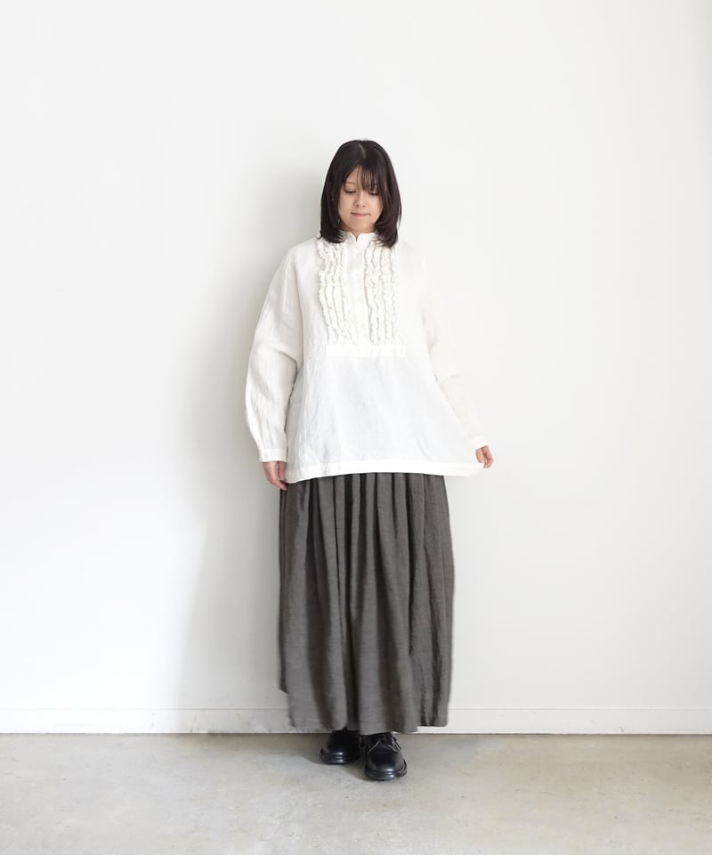 ichiAntiquités 1100929 Linen Frill Blouse / 3