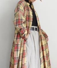 ichiAntiquités 1100902 Linen Cotton Tartan Check Shirt Dress / 3 COLORS