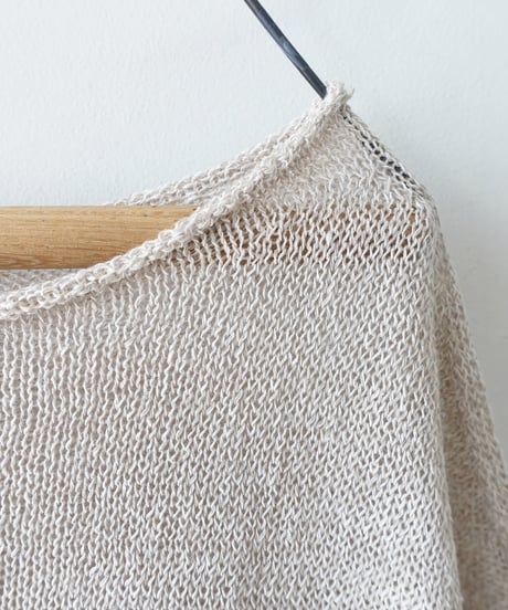 ichiAntiquités 1100960 Cotton Linen Wholegarment Knit Pullover / 3 COLORS