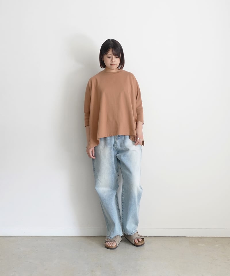 i c h i 241242 Cotton Rib Wide T-Shirt / 4 CO