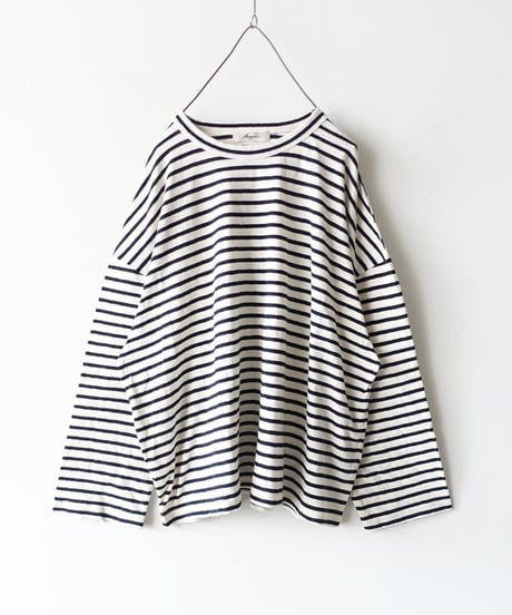 ichiAntiquités 1100643 Cotton Border Pullover / 2 COLORS