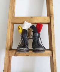 LOITER L019 Linen Color Rib Socks / 2 COLORS : COFFEE・BLACK