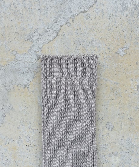 LOITER L019 Linen Color Rib Socks / 4 COLORS : GREEN・BLUE・GRAY・CHOCOLATE