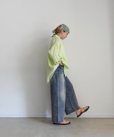 i c h i 251209 Relax Linen Shirt / 5 COLORS : ORANGE・GREEN