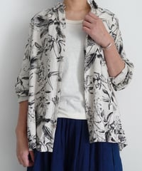 ichiAntiquités 1101123 Rayon Linen Botanical Print Shirt / 2 COLORS