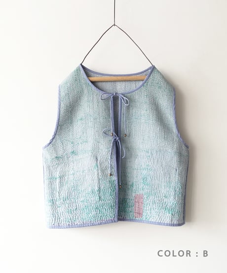 【ONLINE LIMITED】ichiAntiquités 1001136 Vintage Ralli Quilt Vest / 3 COLORS