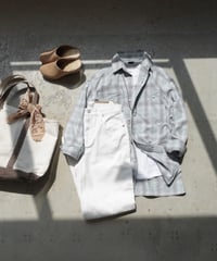 i c h i  231012  DENIM 5 Pocket Pants / C : WHITE