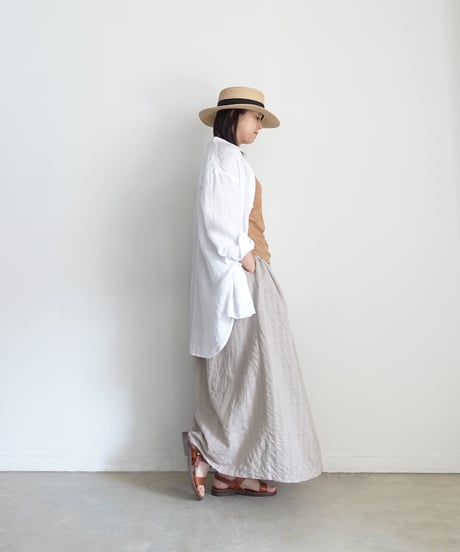ichiAntiquités 1101110 Linen Cotton Gingham Check Skirt / 3 COLORS