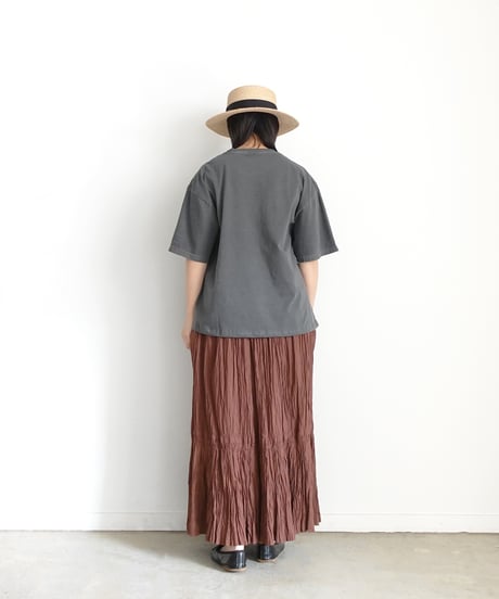 i c h i  251055  "Libre Comme l'Air" Flower Bloom Pigment Over T Shirt / 2 COLORS