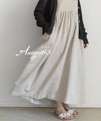 ichiAntiquités 1000924 Linen Cotton DENIM Sleeveless Dress / 2 COLORS