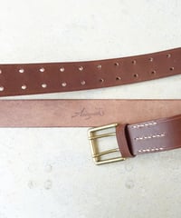 ichiAntiquités 500000 Leather Belt / D : DARK BROWN