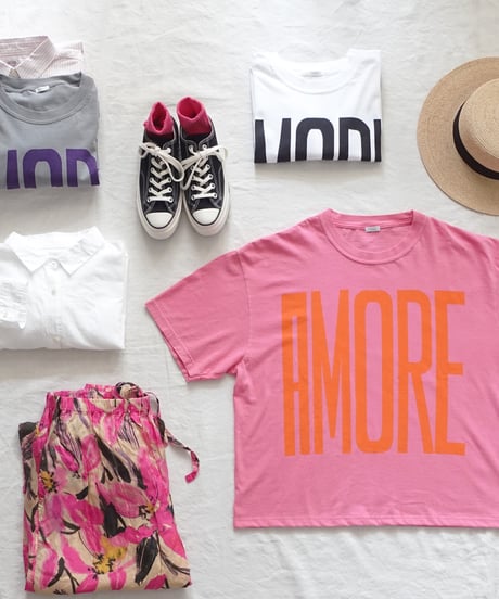 i c h i  241253  "AMORE / MIO!" Pigment Over T Shirt / 3 COLORS