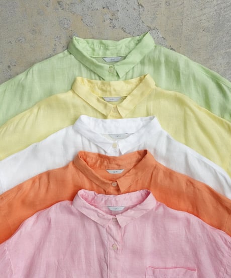 i c h i 251209 Relax Linen Shirt / 5 COLORS : WHITE・YELLOW・PINK