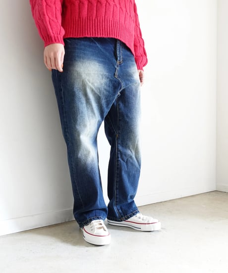 i c h i  241230 Denim Sarrouel Pants / B : DARK・2 SIZE