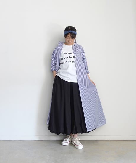 i c h i  250424  Cotton Balloon Skirt / 2 COLORS