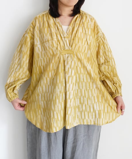 ichiAntiquités 1100940 INDIA TIE DYE Gather Shirt / 2 COLORS