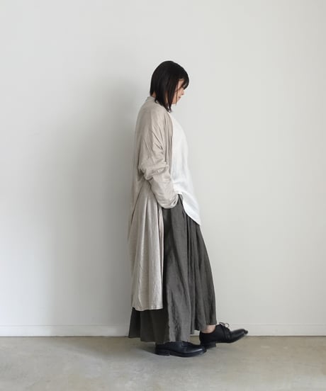 【 LIMITED COLLECTION 】Antiquités noir  801209 Linen Long Robe Cardigan / A : NATURAL