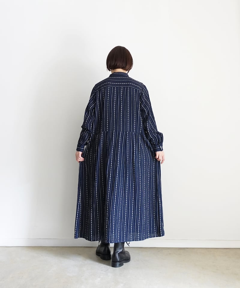 ichiAntiquités 1000910 INDIGO Dobby Stripe Shi