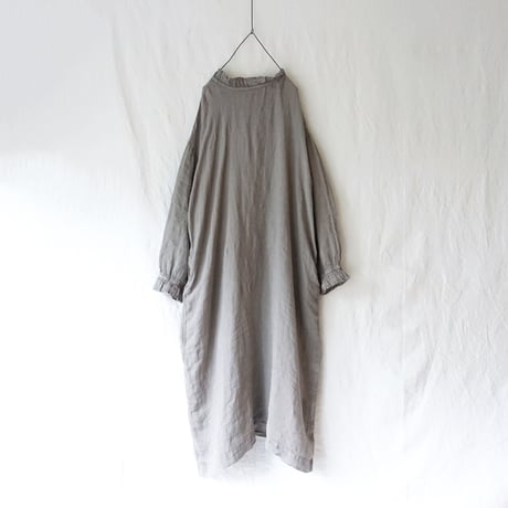 【 LIMITED COLLECTION 】Antiquités noir 800415  Vintage Dye Linen Frill Dress / 3 COLORS