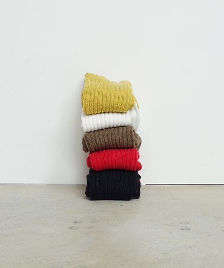 LOITER L019 Linen Color Rib Socks / 2 COLORS : COFFEE・BLACK