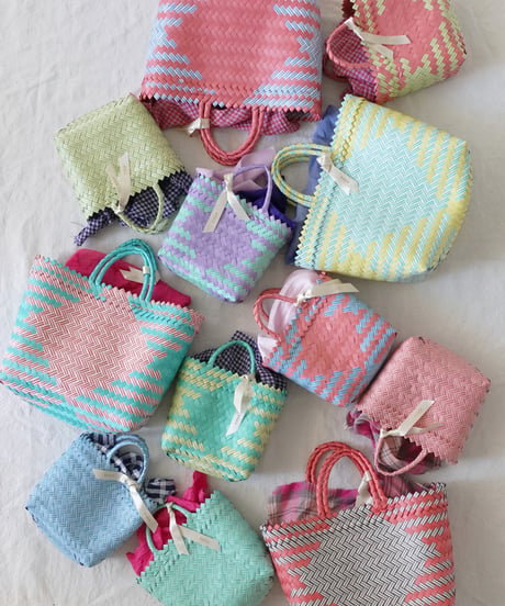KYUCA  KY0343  Mix Color Plastic Marché Basket / 4 COLORS ( size XS )